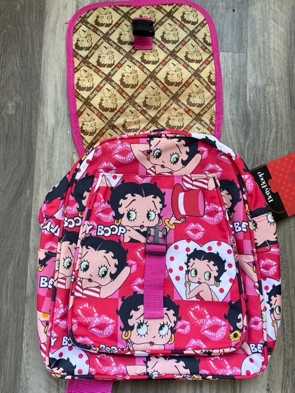Betty Boop Hot Pink Backpack with Bow Accent